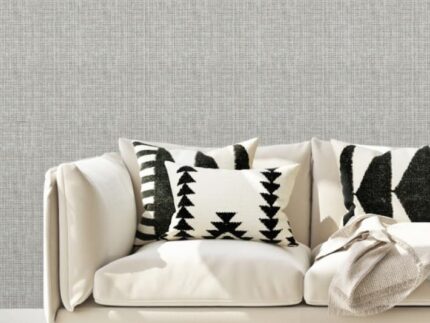 gray linen fabric wallcovering