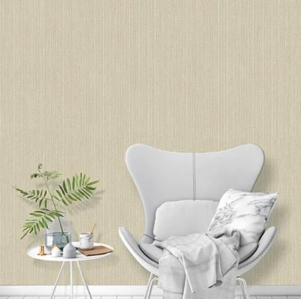 ورق جدران من الكتان المنقوش باللون البيج من دبي