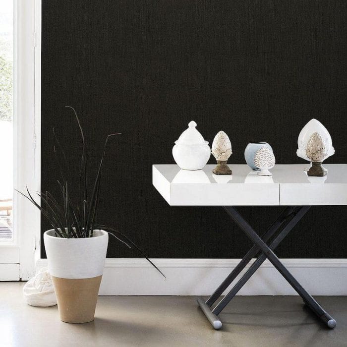 ورق جدران من الكتان والنسيج الفاخر باللون الأسود في دبي