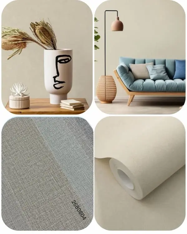 Beige Minimalist Collage Instagram Post | ورق جدران بملمس الكتان البيج | 2680804