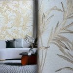 golden wallcovering floral