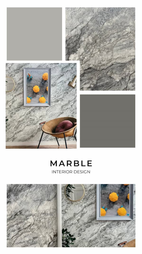 ورق جدران فاخر بتصميم رخام فضي | 16.5 م² | 1604 1 Wholesale Wallpaper