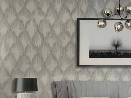 Patina Damask Silver Wallpaper