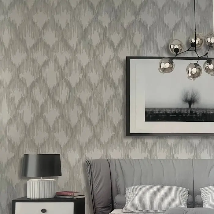 Patina Damask Silver Wallpaper