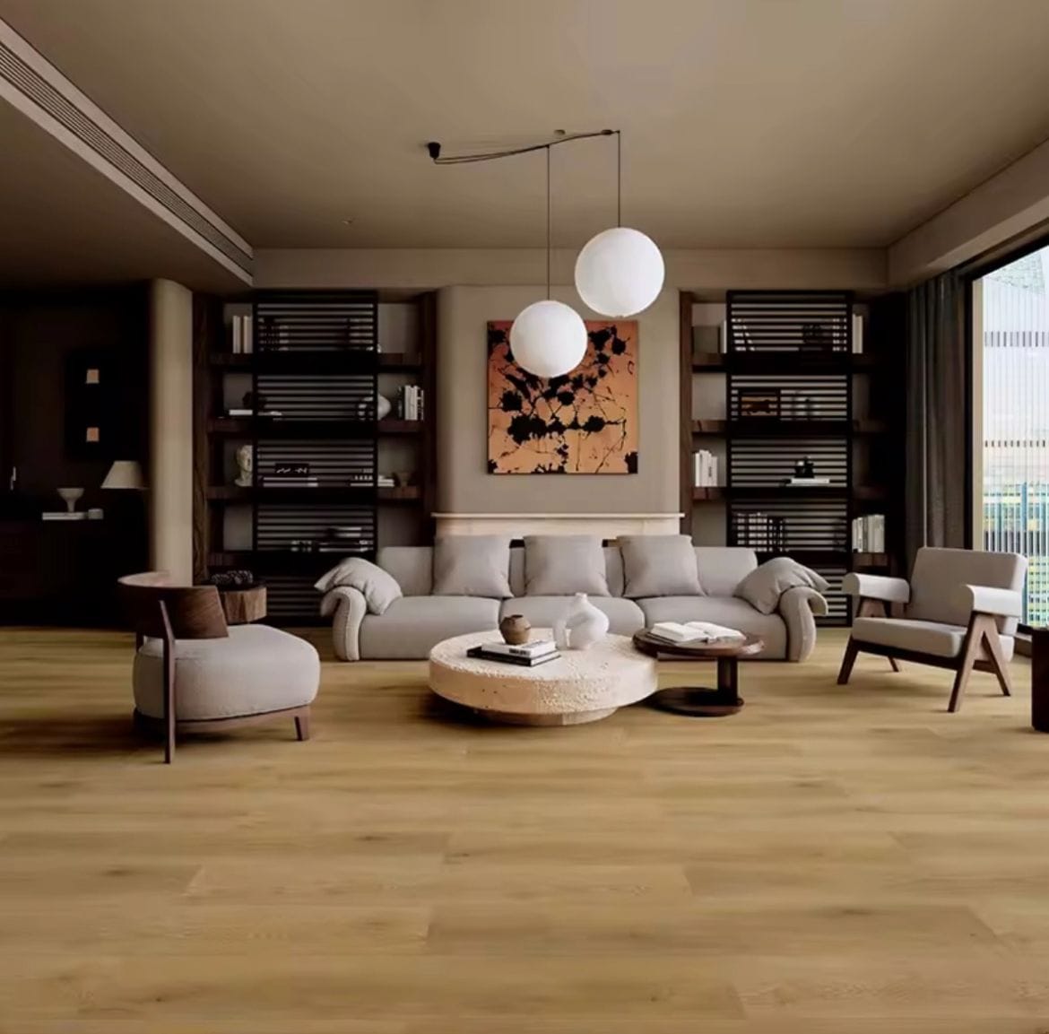 Luxury flooring Dubai modern living room interior