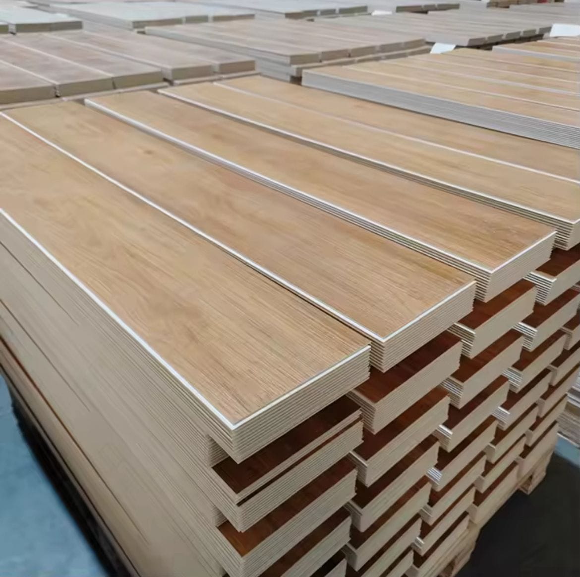 SPC flooring Dubai stock ready for installation warehouse