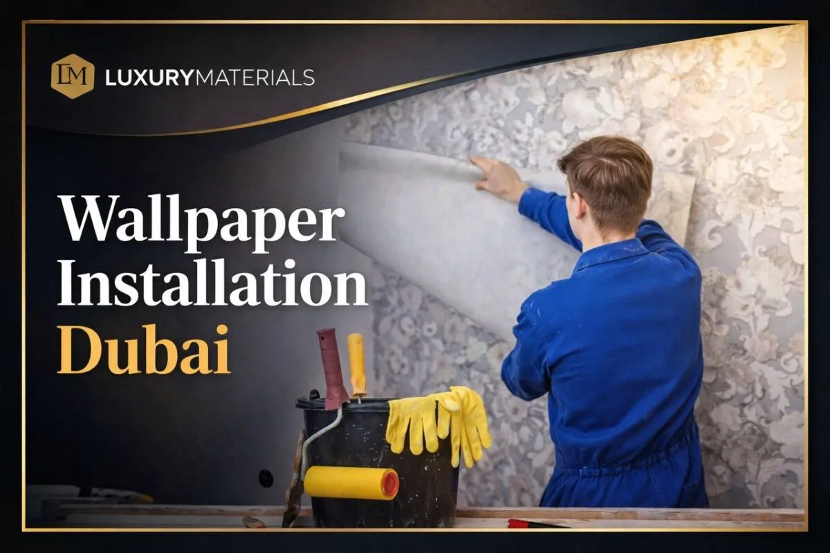 Wallpaper installation Dubai expert fixing service by Luxury Materials