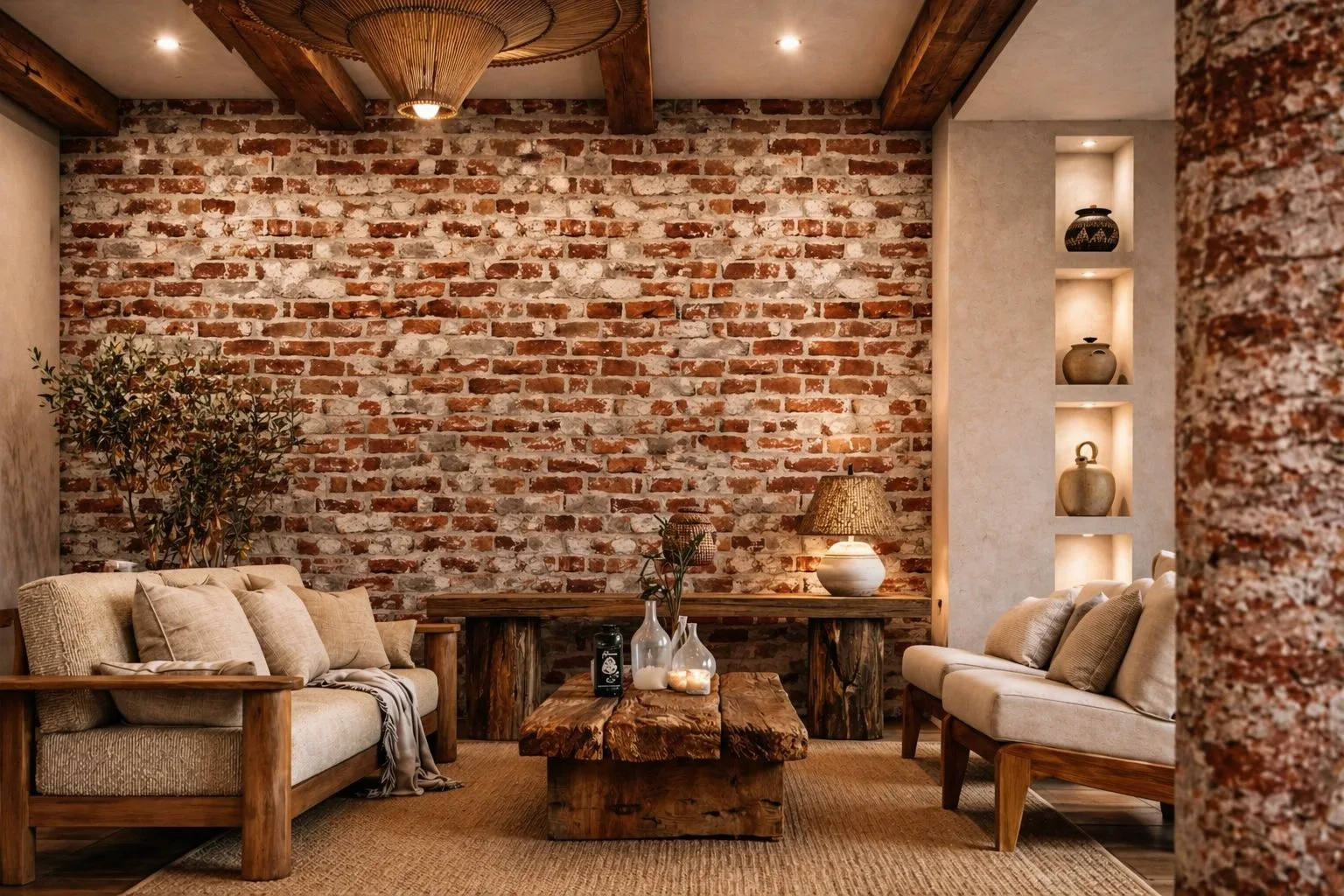 Wallpaper Store Dubai | Luxury Materials 24 Brick Wallpaper Dubai Rustic Wall Design