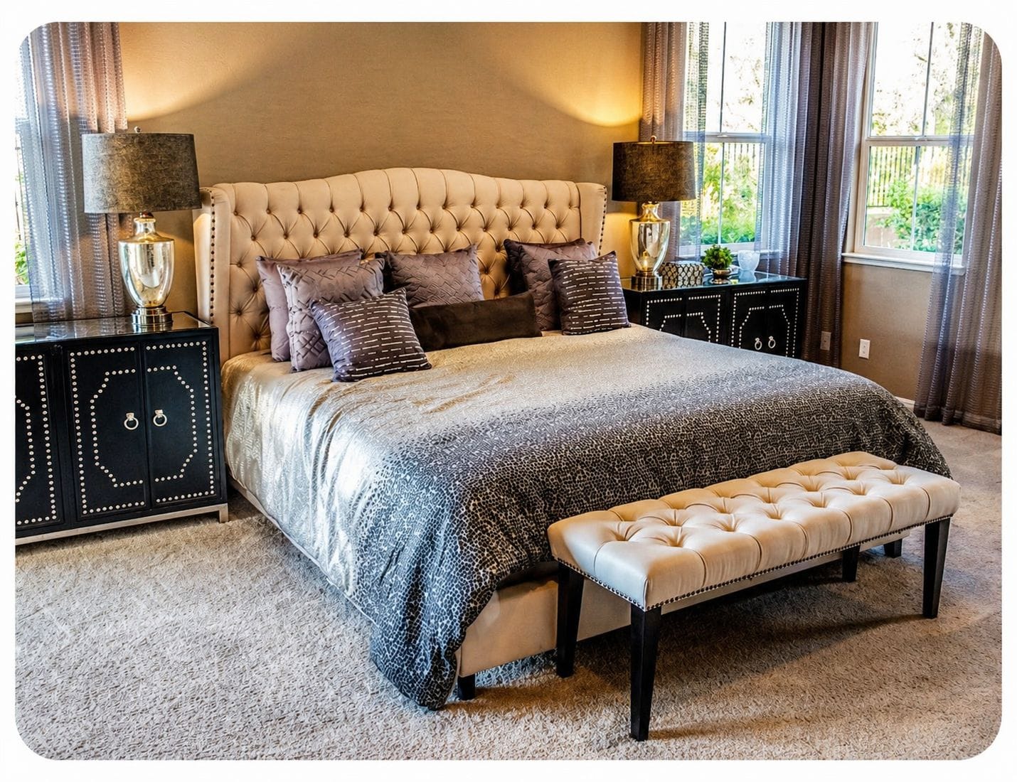 Wallpaper installation Dubai bedroom luxury project