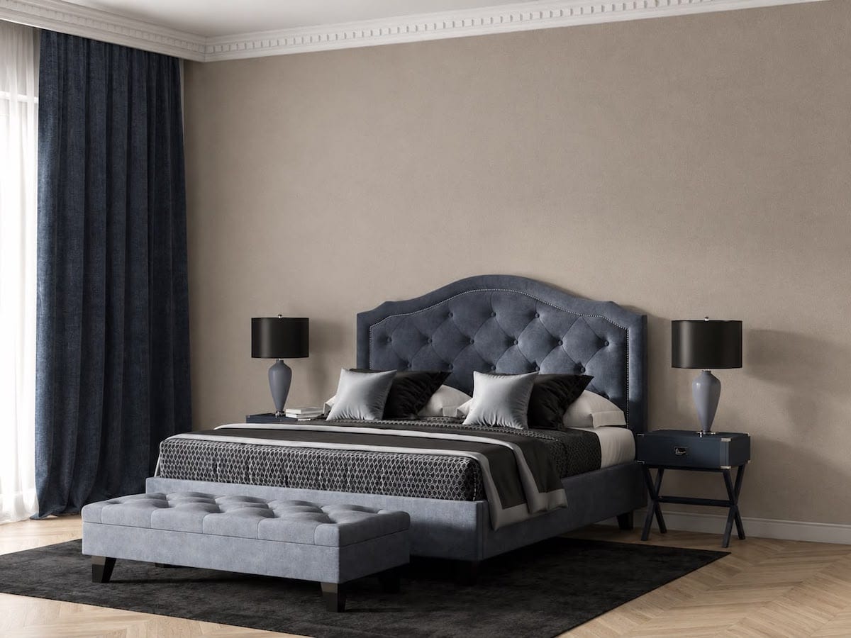 Finished bedroom wallpaper installation Dubai