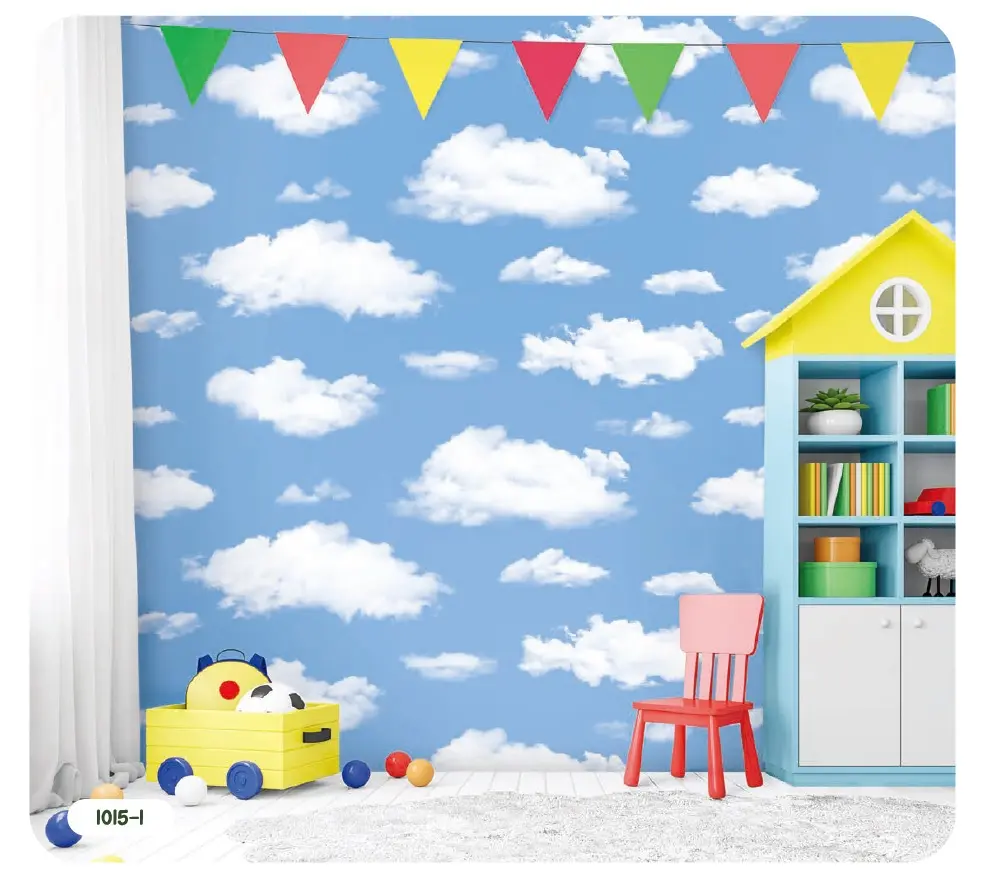 Blue cloud wallpaper for kids room in Dubai