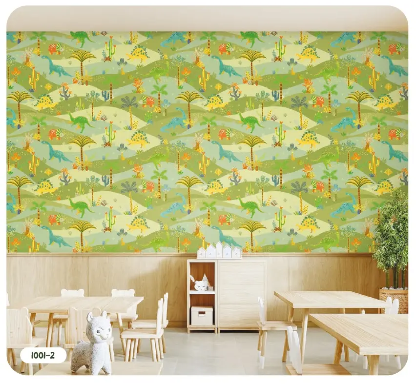 Dinosaur jungle kids wallpaper in Dubai for playful children's rooms