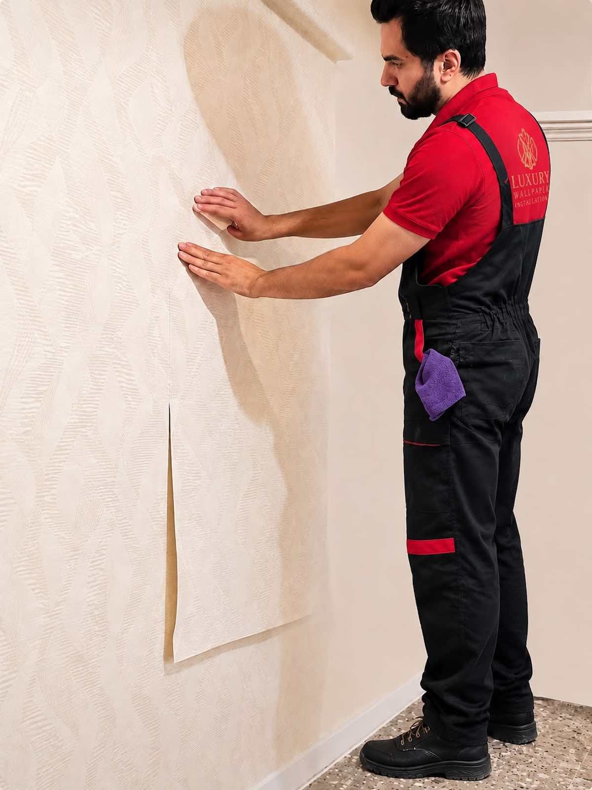 Professional wallpaper installer in Dubai by Luxury Materials