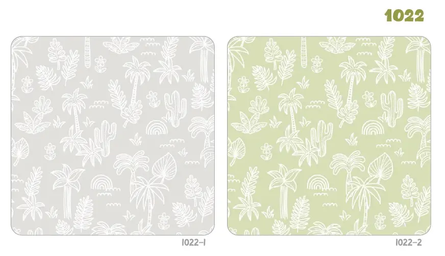Palm and cactus kids wallpaper pattern 1022