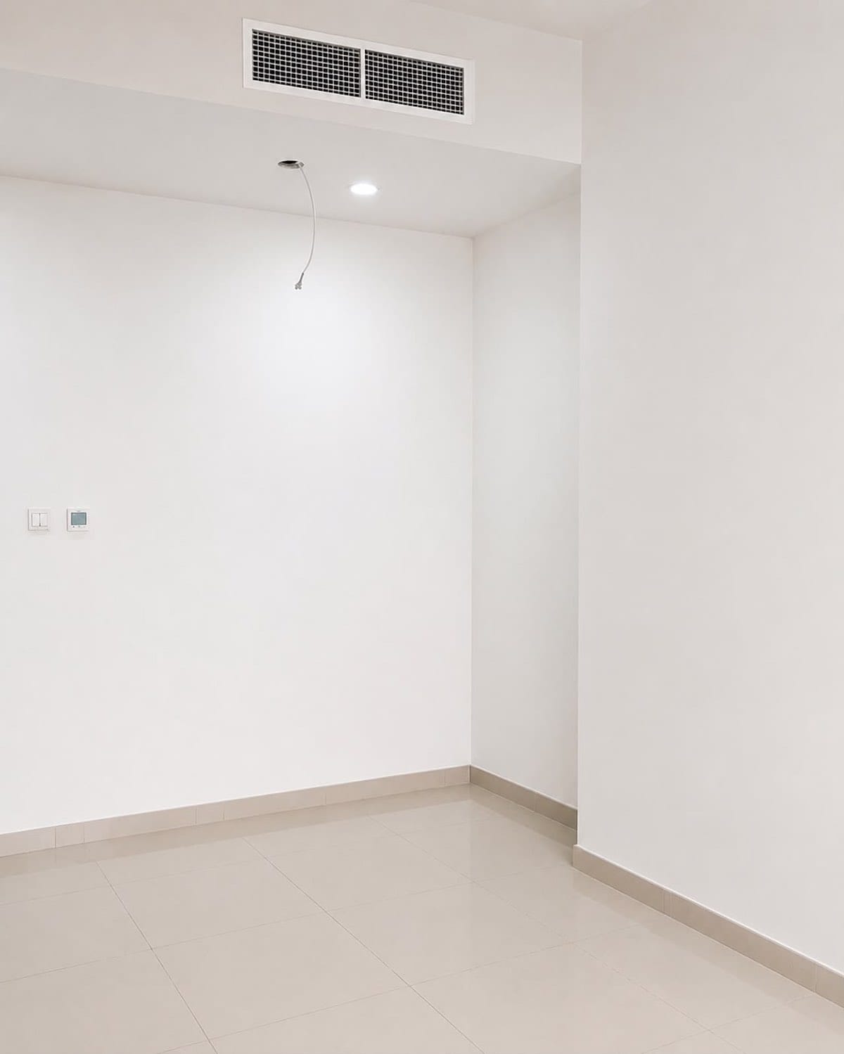 Corner wall before wallpaper installation in Al Khan, Sharjah